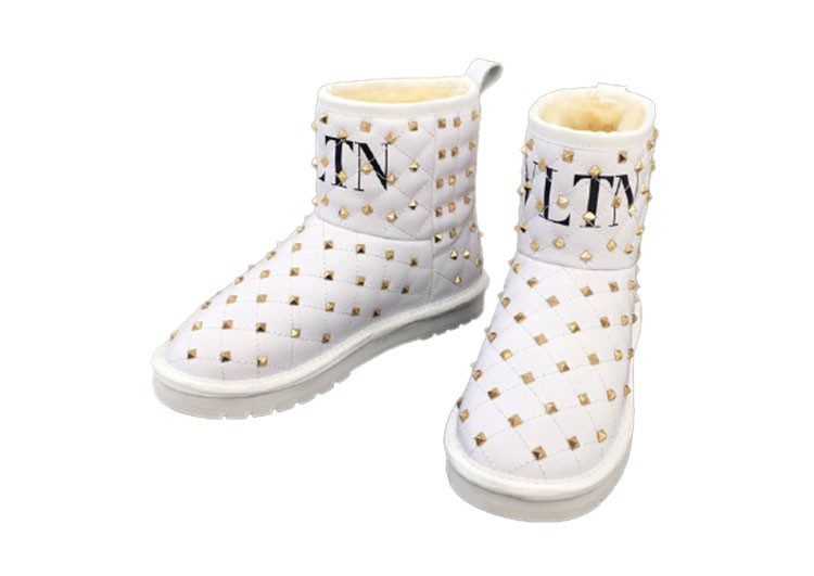 ולנטינו-VALENTINO WOMEN'S SHOES - Black  Gold & White