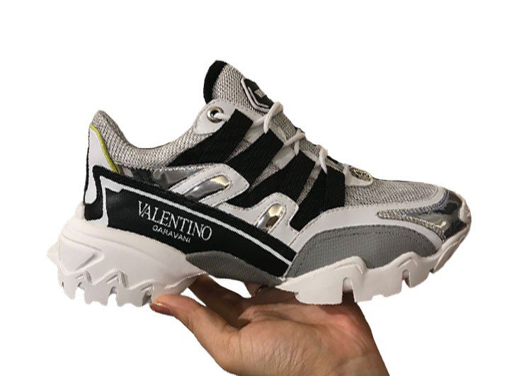 ולנטינו-VALENTINO WOMEN'S SHOES - Black White & Gray