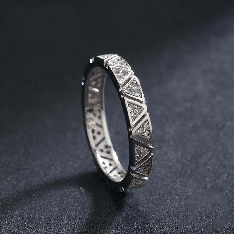 טבעת יוקרה-Silver Rings For Women Round Classic Ten Hearts Zircon Ring Romantic Wedding – תמונה 4