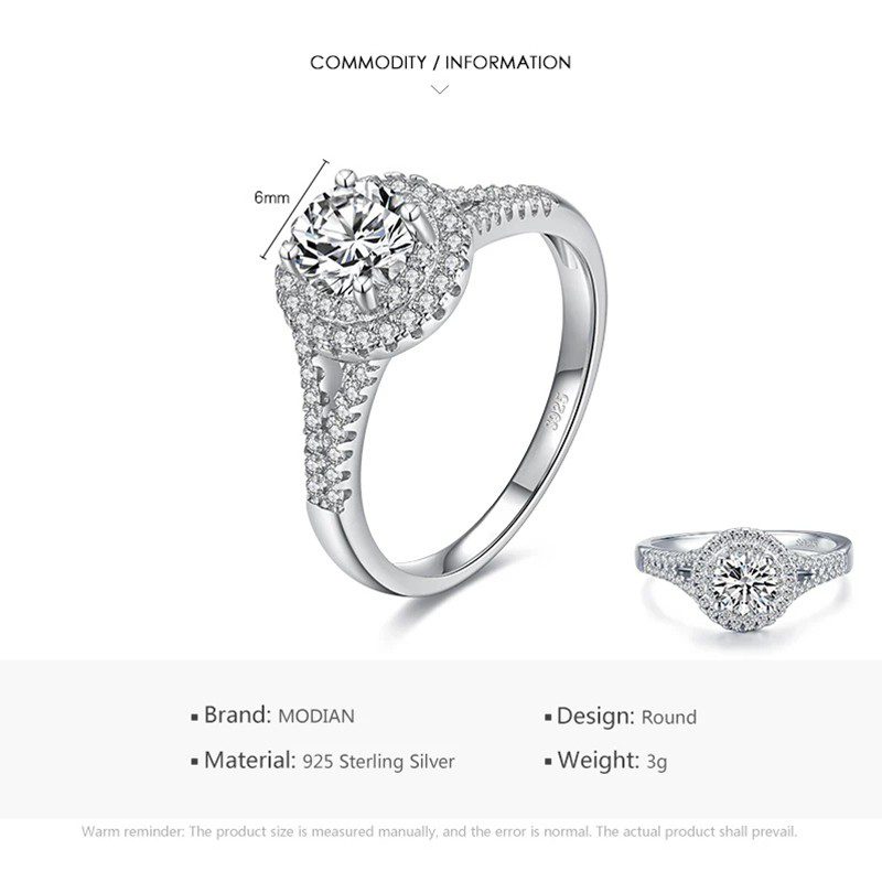 טבעת יוקרה-Silver Rings For Women Round Classic Ten Hearts Zircon Ring Romantic Wedding Jewelry – תמונה 3