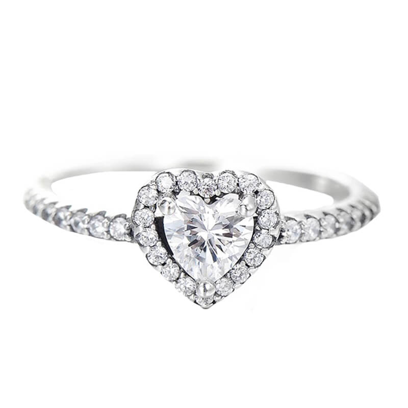 טבעת יוקרה-Silver Finger Rings Charm Clear CZ Finger Rings For Women – תמונה 2