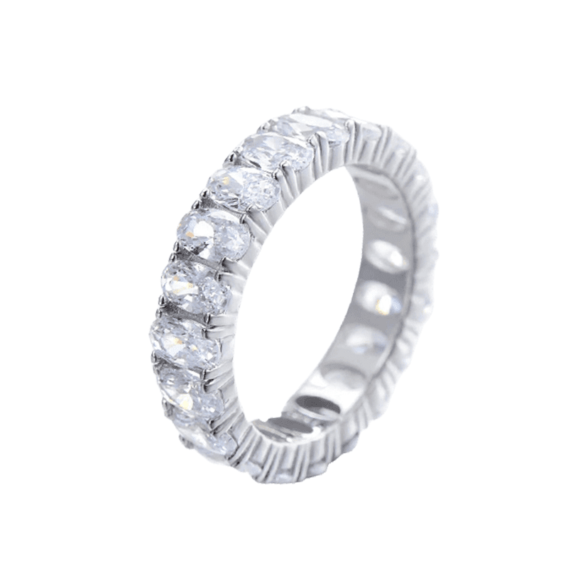 טבעת יוקרה- Silver Ring Hearts Arrows Zircon For Women