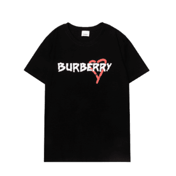 ברברי - BURBERRY TSHIRT - Black & White Red Logo