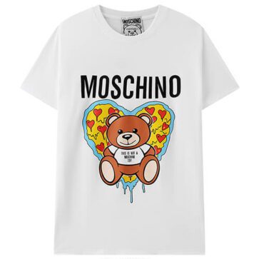 מוסקינו - MOSCHINO TSHIRTS SHORT - White & Black Logo