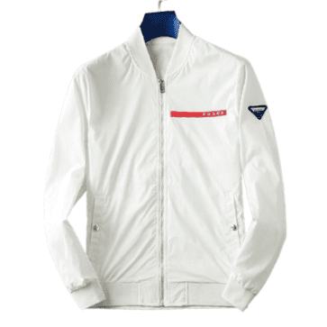 פראדה-PRADA- JECKET - White Red Logo