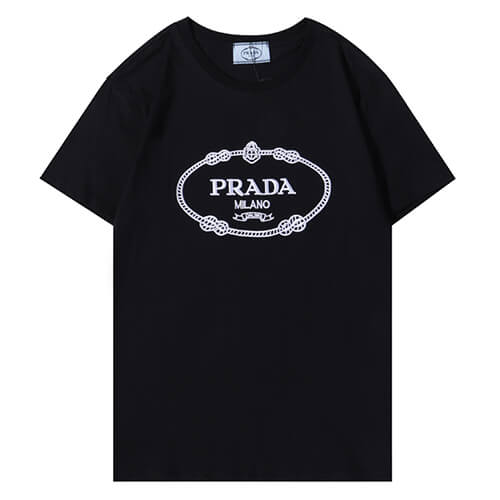 פראדה-PRADA TSHIRT POLO SHORT MEN - Black & White Logo