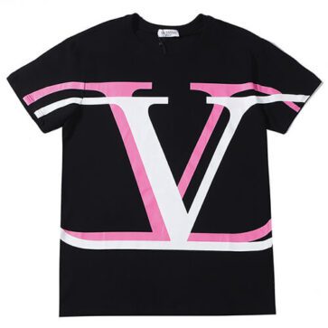 ולנטינו-VALENTINO TSHIRT - Black Pink & White