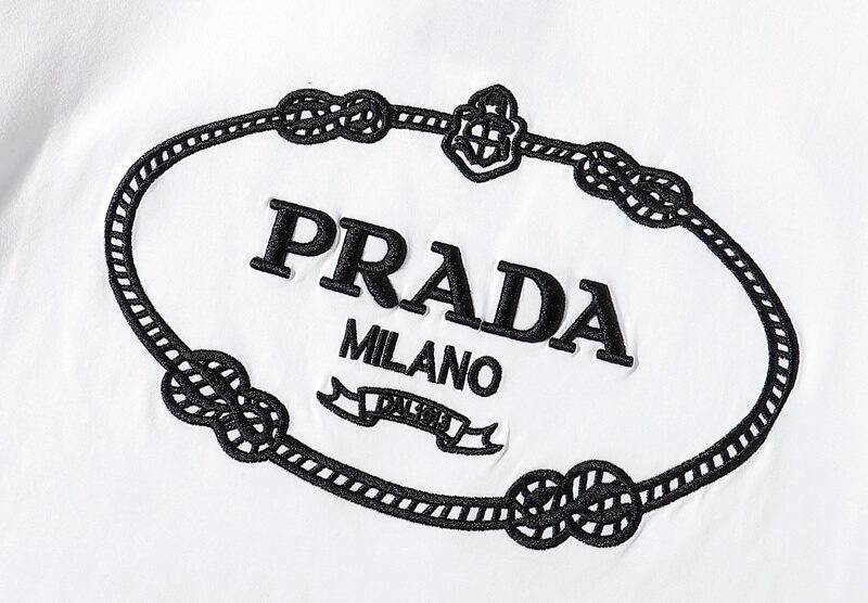 פראדה-PRADA TSHIRT POLO SHORT MEN - White & Black – תמונה 3