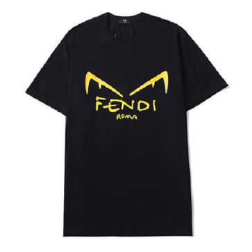 פנדי - FENDI TSHIRT MEN - Black & Yellow