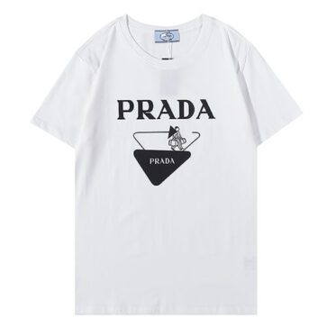פראדה-PRADA TSHIRT POLO SHORT MEN - White Black Logo