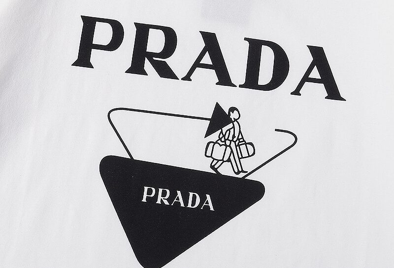 פראדה-PRADA TSHIRT POLO SHORT MEN - White Black Logo – תמונה 3