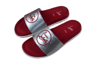 כריסטיאן לובוטין-Christian Louboutin Slipper - Win Red & Selver