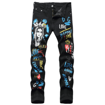 דולצ'ה וגבאנה-D&G JEANS - Black Blue & Red Mix