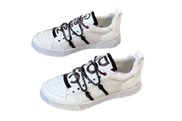 דולצ'ה וגבאנה-D&G Shoes - Lily White Black & Gray