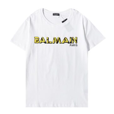 בלמן - Balmain TShirt - White Black & Yellow