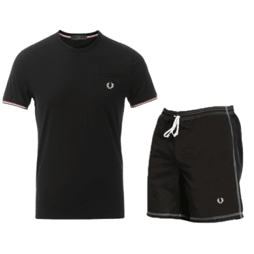 פרד פרי-FRED PERRY SHORT SUIT BLACK