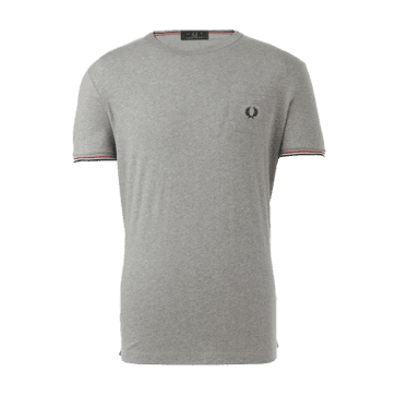 פרד פרי-FRED PERRY SHORT TSHIRT GRAY