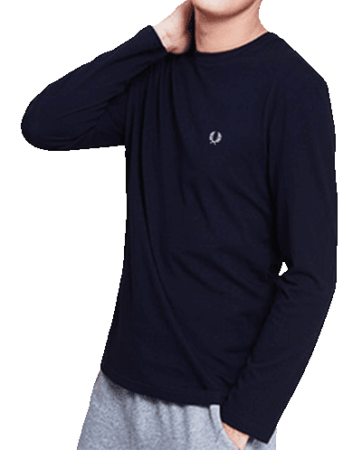 פרד פרי-FRED PERRY TSHIRT LONG MEN - NAVE