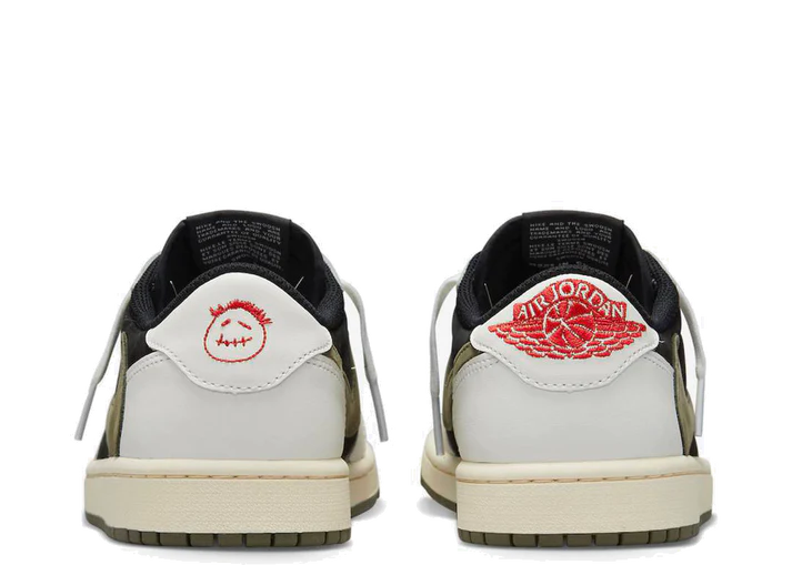 נעלי נייק-NIKE AIR JORDAN 1 LOW -WHITE GREEN BLACK Travis Scott – תמונה 4