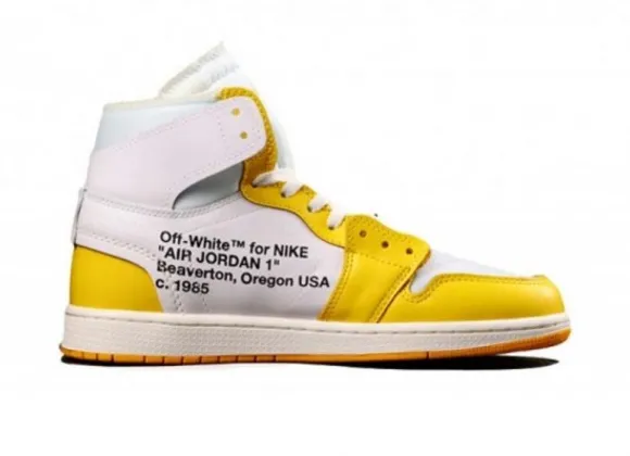 נייק ג'ורדן-AIR JORDAN 1 RETRO HIGH OFF-WHITE YELLOW – תמונה 6