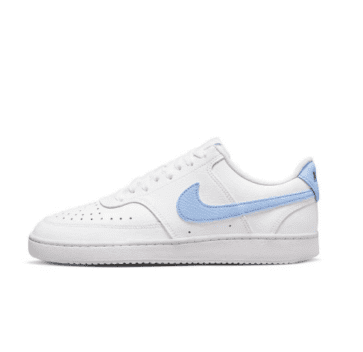 NIKE COURT VISION LOW WOMEN'S WHITE AND ROYAL TINT