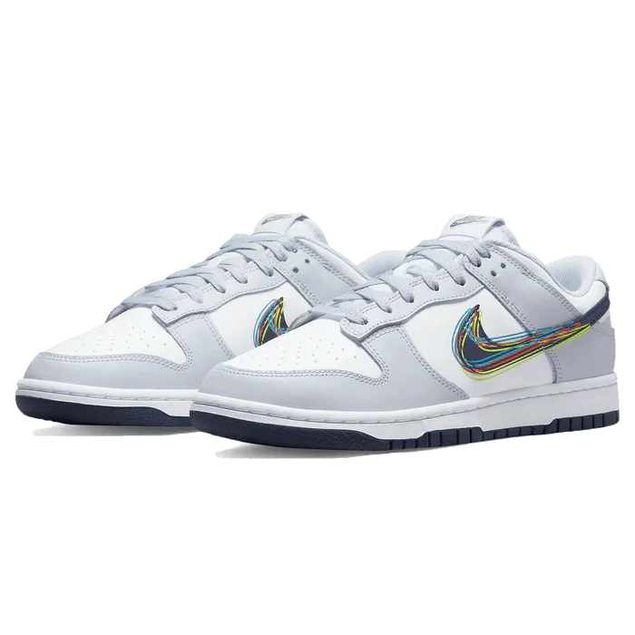 NIKE DUNK LOW GREY 3D SWOOSH – תמונה 3
