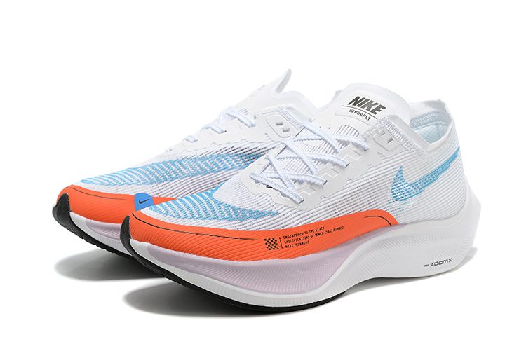 Nike ZoomX Vaporfly Next% 2 White Laser Blue Rush ange – תמונה 4