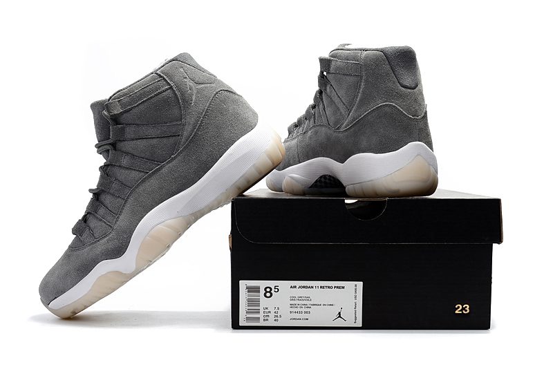 NIKE Air Jordan 11 Retro Premium 'Grey Suede' – תמונה 4