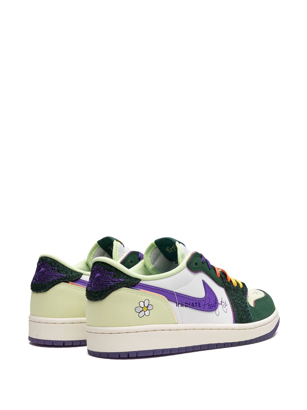נייק ג'ורדן -NIKE AIR JORDAN 1 LOW - Green/purple/white – תמונה 3