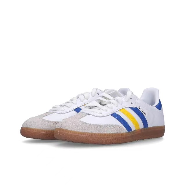 נעלי אדידס סמבה-Samba ADV Sneakers White Blue – תמונה 3