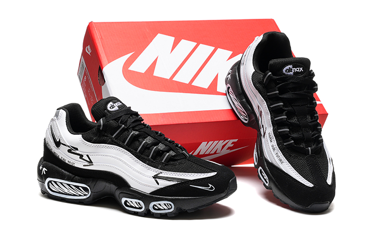 נעלי נייק NIKE AIR MAX 95 WHITE BLACK TURKIZ – תמונה 4